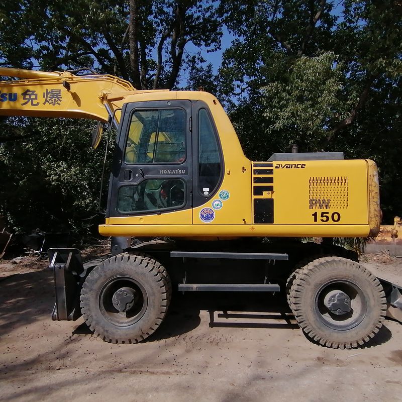 Gebrauchter Komatsu PC150W-6 Mobilbagger, gebraucht, 15 Tonnen Mobilbagger aus China